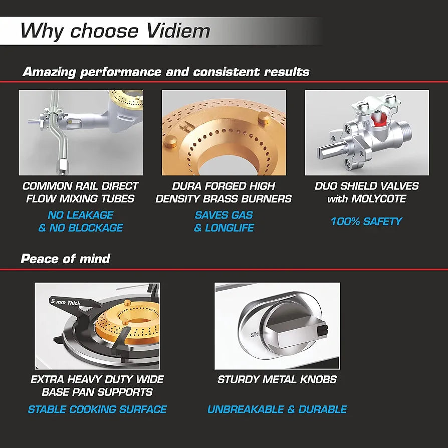 VIDIEM SS GAS STOVE 2BURNER -TUSKER VIDIEM SS GAS STOVE 2BURNER -TUSKER